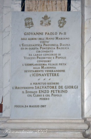 Basilica Cattedrale – Epigrafe commemorativa
