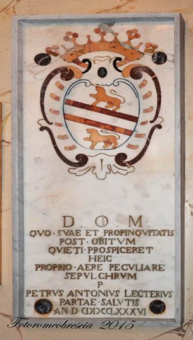 Chiesa di S. M. delle Grazie – epigrafe funeraria con stemma della famiglia Lettieri