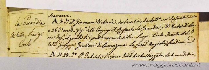 Archivio Diocesano Registro dei Battezzati busta 465 I 1 