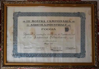 Ludovico Sebastiano - Diploma di medaglia d'argento
